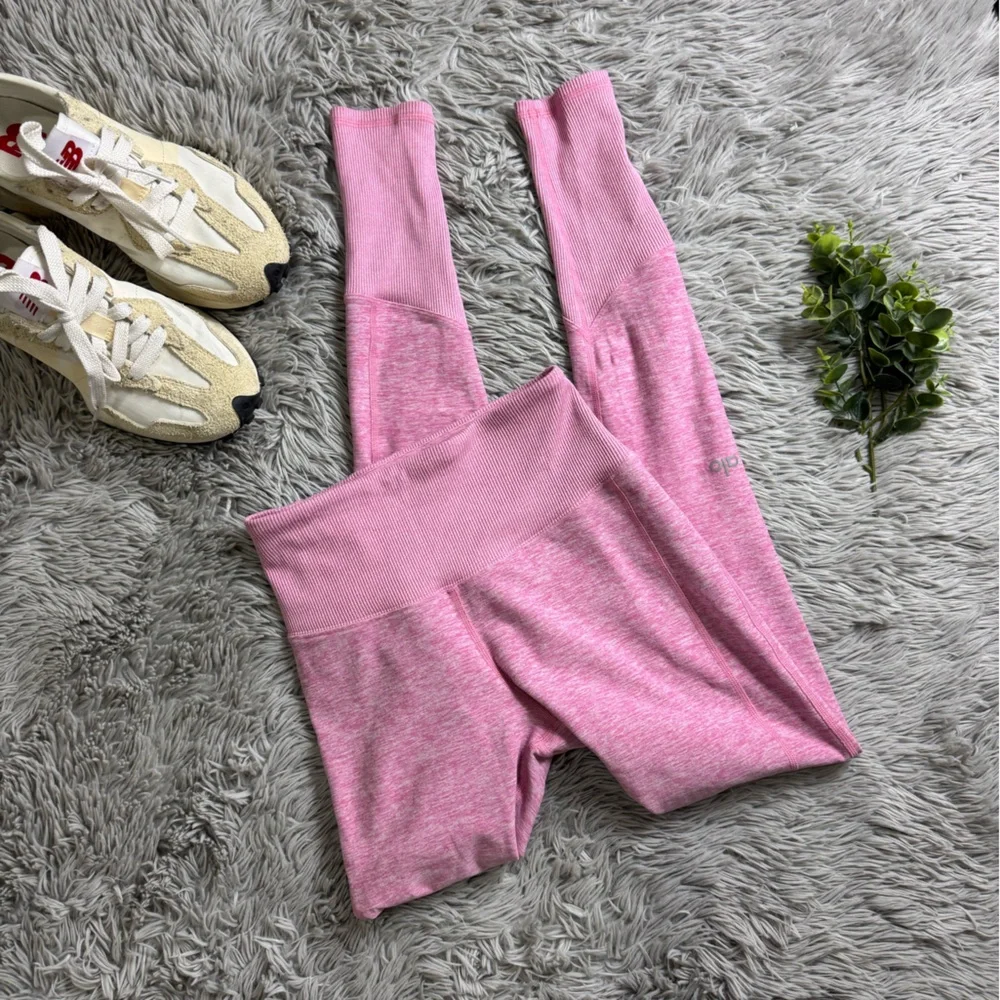 ALO yoga High Waist Alosoft Lounge Legging in Parisian Pink Heather size xxs - Picture 2 of 9